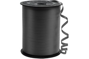 KMER LIFE Premium Black Curling Ribbon, 1/5" Wide x 500 Yards Christmas Curling Ribbons for Gift Wrapping, Party Decoration, Balloon String, Ribbons for Florist Flower (1 Roll)