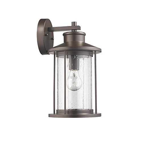 Chloe CH22039RB14-OD1 Bronze 14" Height Transitional 1 Light Rubbed Outdoor Wall Sconce, 14 x 7.5 x