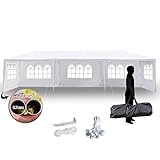 VINGLI 10'x 30' Outdoor Canopy Tent w/ 5pcs Removable Sidewalls,Upgraded Thicker Tube Top Frame,Waterproof Sun Shade UV Protection Perfect for Party Wedding Catering Gazebo Garden Beach Camping Patio