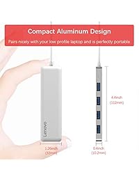 Lenovo 4 Port USB 3.0 Hub, Slim Aluminio USB A Data Hub USB A Dispositivos
