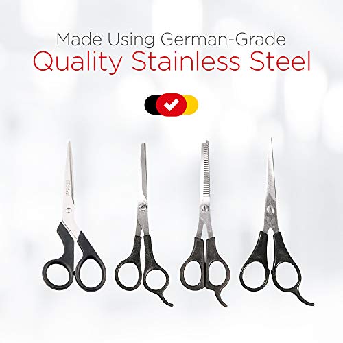 Titania Hair Scissors with Plastic Handles- Sturdy Lasting Sharpness, Rust Proof Shears - Ergonomically Designed Lightweight with Accuracy and Precision Cutting