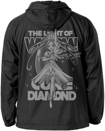 Amazon ドキドキ プリキュア キュアダイヤモンドフーデッドウインドブレーカー ブラック ホワイト サイズ S アニメ 萌えグッズ 通販