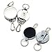 SAMS Metal Retractable Key Chain Keys Reel Badge Holder W/ Belt Clip with Stainless Cable 2pcs Packed