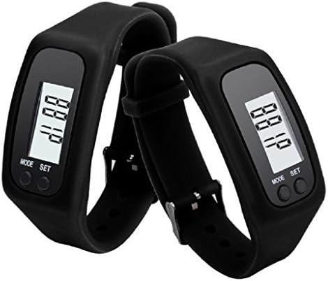 Coper® Digital LCD Pedometer Run Step Walking Distance Calorie Counter Watch Bracelet (Black)