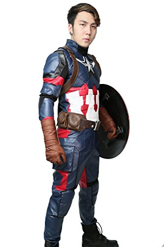 XCOSTUME Civil War Cosplay Costume Steven Rogers Battle Outfit 2016