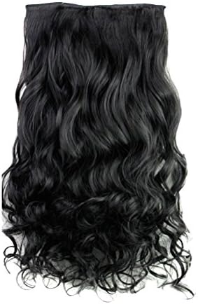 Zhuhaitf 1 Piece 5clips Clip in Hair Extensions Long Curly Fashion Full Head Wig