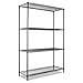 Alera ALE Industrial Heavy-Duty Wire Shelving Starter Kit, 4-Shelf, 48w x 18d x 72h, Black