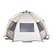 Easthills Outdoors Instant Shader Enhanced Deluxe XL Easy Up 4 Person Beach Tent Sun Shelter UPF 50+ Double Silver Coating with Extended Zippered Porch