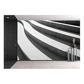 Architectural Design of Stairs - Removable Wall Mural | Self-Adhesive Large Wallpaper - 66x96 inches