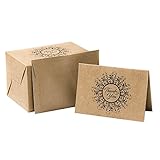 PAPER PRET - Krafty Thank You Cards with Matching Envelopes, 60 Count, Kraft Brown
