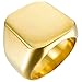 UM Jewelry Mens Stainless Steel Biker Signet Style Classic Ring Engravable Heavy Polished, Gold Tone