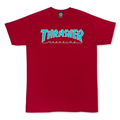 Thrasher Outlined Short Sleeve T-Shirt - Cardinal - Large