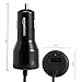 Amazon Basics 30W USB Car Charger, 1 USB-C (18W) Cable with PD, 1 USB-A (12W) Port, for Phones (iPhone 16/15/14/13/12/11/X, Samsung, and more), Black