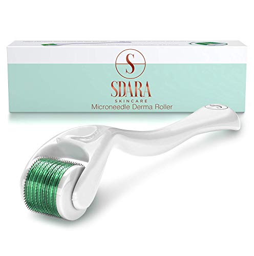 Derma Roller Cosmetic Needling Instrument for Face, 540 Titanium Micro Needle.25mm - Includes Free Storage Case (1-Pack)