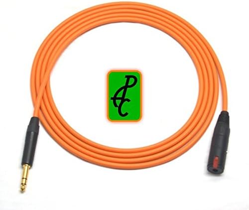 15 ft Canare Stereo Headphone Cable Orange 1/4" Neutrik TRS - Female Jack