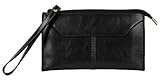 YALUXE Women's Large Genuine Leather Zipper Pocket Purse Clutch Wallet with Wrist Strap Fit Iphone6s Plus
