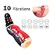 Male Masturbator Cup Adult Sex Toys for Men, Automatic Electric 5 Clamping 10 Vibrating with Various Woman Moans Stroker Masturbation Cup Rechargeable 4D Realistic Vagina Massage Vibrator (6.3in RED)