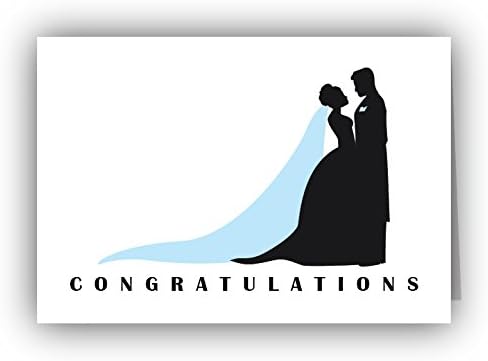 Bride & Groom Silhouette Congratulations Cards - 24 Cards & Envelopes