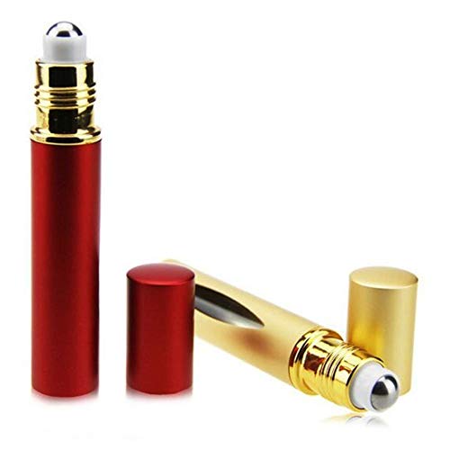 image for Rioa Verona Aluminum & Glass Roller Bottles with Stainless Metal Ball 