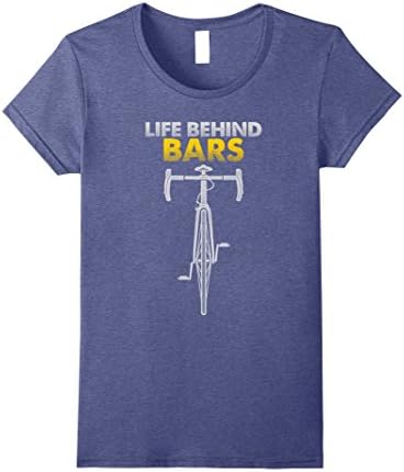 Womens Life Behind Bars Funny Cycling Bike T-Shirt Medium Heather Blue