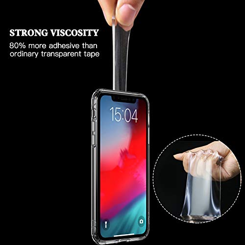 Svipear Double Sided Tape for Walls, Strong Sticky Nano Mounting Tape Heavy Duty, Reusable Traceless Adhesive Tape, Removable Transparent Tape for Poster Carpet (16.4Ft)