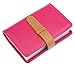 DEEZOMO High Quality PU Leather Credit Card Holder with 26 Card Slots - Book Style - Size 4.2 X 3 X 0.7 Inches (Rose)