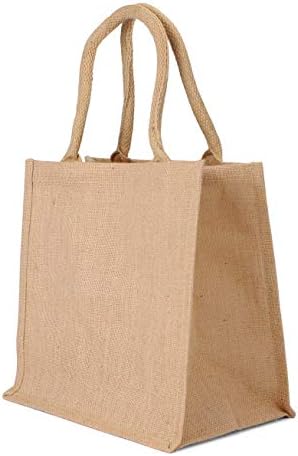 Milltown Merchants Pack of Jute Burlap Tote Bags Natural