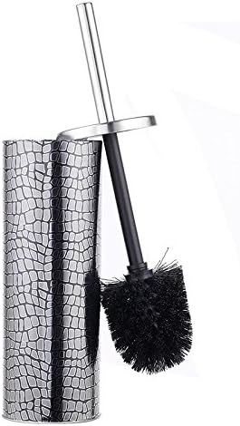 Pinzz Full-Closed Stainless Steel Toilet Brush and Holders Scrubber Set for Bathroom,No Rust,Durable,Easy to use.Keep your Bathroom Tidy and Organised(Black)