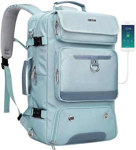 PIJUSHI Carry on Travel Backpack for Women Convertible Duffle Bag Flight Approved Luggage Backpack Fit 16 Inch Laptop(PE053 Teal Blue) : Electronics