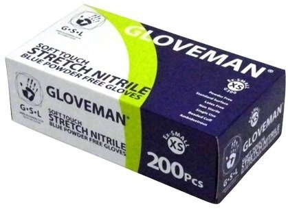 Gloveman Blue Nitrile Gloves (Box of 200) (Large)