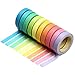 DPIST® Washi Tape Set 10x Decorative Washi Rainbow Sticky Paper Masking Adhesive Tape Scrapbooking DIY