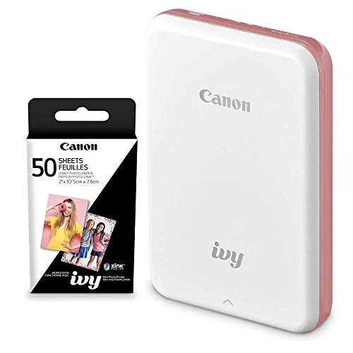 Canon Ivy Mini Mobile Photo Printer (Rose Gold) with Canon x