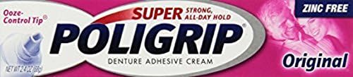 Fieldtex Products Super Poligrip Denture Adhesive Cream, Original, 2.4 Ounce