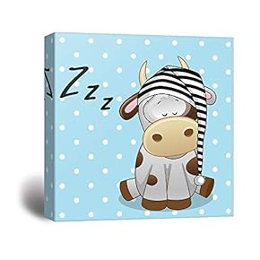 Canvas Wall Art for Living Room, Baby Bedroom Cute Cartoon Canvas Prints for Home Decoration Ready to Hang - 12x12 inches