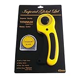 Imperial Global 45mm Rotary Cutter with 5-Piece Replacement Titanium Coated SKS-7 Tungsten Steel Blades