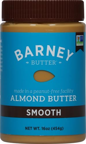 BARNEY BUTTER ALMOND BUTTER, SMOOTH, NO STIR, NON-GMO, SKIN-FREE, PALEO FRIENDLY, KETO, 16 OUNCE