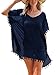 Adreamly Women's Stylish Chiffon Tassel Kaftan Swimsuit Beachwear Cover Up Free Size Navy Blue