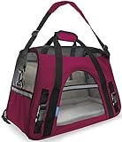 Paws & Pals Airline Approved Pet Carrier in Hot Pink w/ Fleece Bed For Dog & Cat - Soft Sided Kennel - 2018 Newly Designed - Small