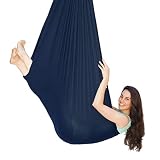 Quility Indoor Therapy Swing for Kids with Special Needs | Lycra Snuggle Swing | Cuddle Hammock for Children with Autism, ADHD, Aspergers | Ideal for Sensory Integration (Up to 165lbs, Dark Blue)