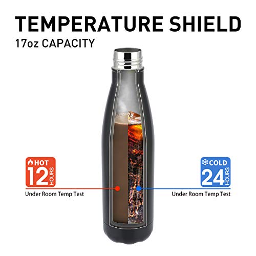Water Bottle Stainless Steel Vacuum Insulated Double Walled Cola Shape Thermoses (Black-4) - Thumbnail 3