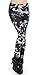 SlickBlue Crow Print Ankle Length Elastic Leggings - Black/White, M - L - XL