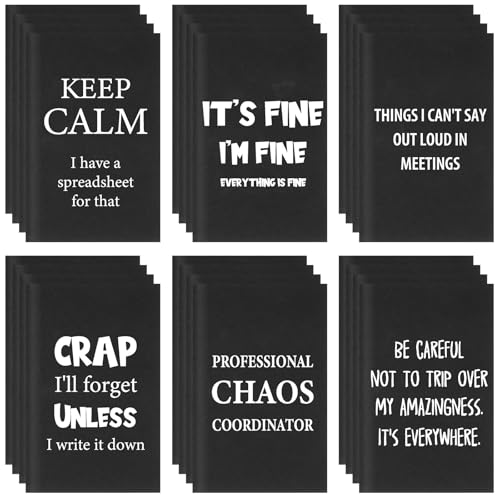 Yeaqee 24 Pad Christmas Employee Gifts Funny Notepads with Sarcastic Sayings Fun Notebooks for Coworker Fun Novelty Humor Note Pad for Office Adult Teacher Desk 4.92 x 3.15 Inch(Black,Interesting)