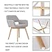 ceedment Small Modern Living Dining Room Accent Arm Chairs Club Guest with Solid Wood Legs(2, Light Grey)
