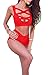 Prograce Women's Sexy Criss Cross High Waisted Bandage 2PCS Bikini Set, XL Red