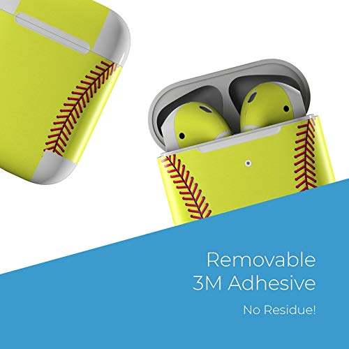 Skin Decals for Apple AirPods - Softball - Sticker Wrap Fits 1st and 2nd Generation - Thumbnail 4