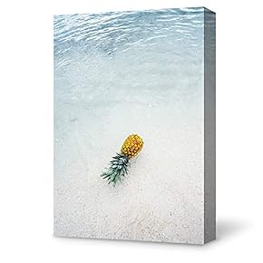 Canvas Wall Art Modern Pineapple and White Beach Home Decor Canvas Painting Wall Decoration for Bedroom Living Room - 12x18 inches