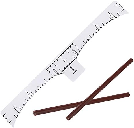 NOVICE 50Pcs Disposable Eyebrow Ruler soft Stencil Sticker Adhesive Eyebrow Microblading Ruler Guide For Eye Makeup Tattoo Shaper Eyebrows symmetrical ruler Measuring Tool and a eyebrow pencil(OEM)