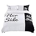 Ucharge Black White Duvet Cover Set Queen, Simple Room Decor 3Pcs Bedding Set with Quilt Cover and 2 Pillowcases