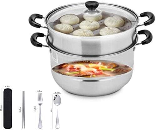 Edelstahl Topf Dampfer Dampfgarer Pfanne Zwei Schicht Grosse Kapazitat 26cm Doppelboden Universal Ofen Zhangkang Amazon De Kuche Haushalt