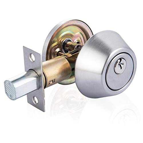 Single Cylinder Deadbolt Door Locks with Keyed for Entry Door (Privacy/Passage)，Satin Stainless Steel - Thumbnail 7